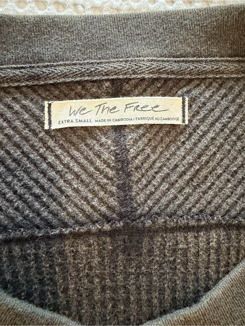 We The Free Olive Ribbed Thermal Oversized Shirt - Picture 2 of 5